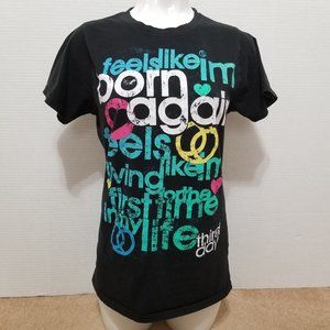 Third Day shirt XL Born Again lyrics Christian rock band merch graphic